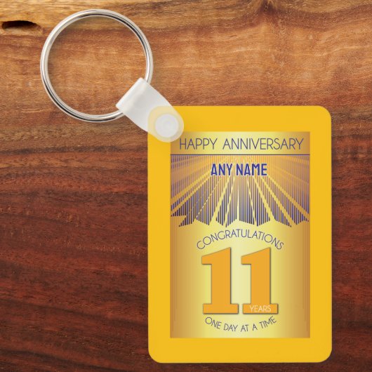 11年間の節酒記念 | ゴールデンレイ12ステップ キーホルダー (正面)