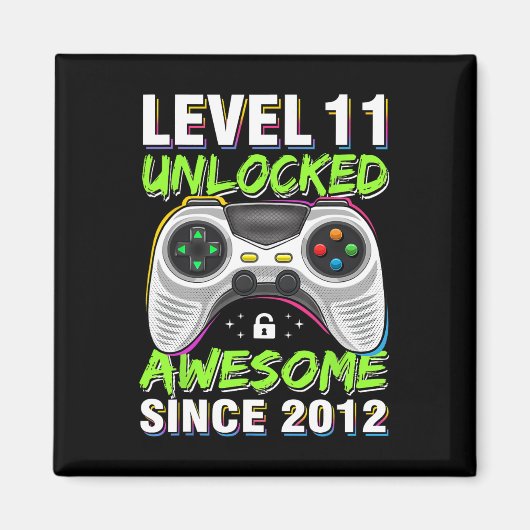 11年Bday Son Boy おもしろい Gamer 11th 11歳Bir マグネット (正面)