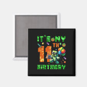 11才の誕生日ピクセルナンバービデオゲームゲーム マグネット (正面/裏面)