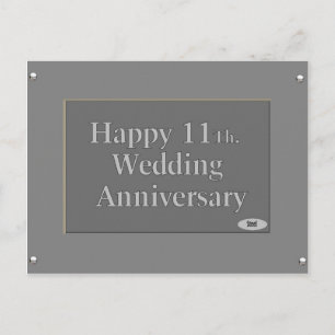 11日おめでとう。結婚周年記念鋼 ポストカード