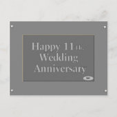 11日おめでとう。結婚周年記念鋼 ポストカード (正面)