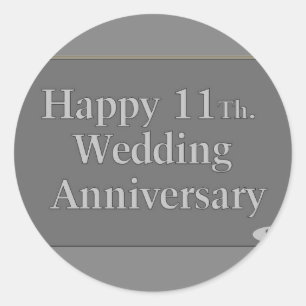 11日おめでとう。結婚周年記念鋼 ラウンドシール