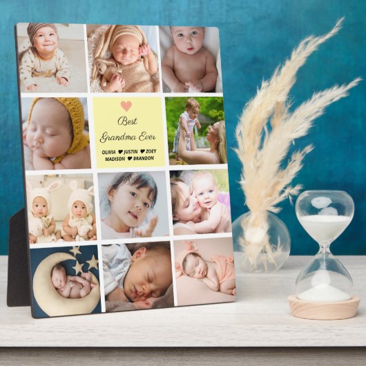 11最高の枚のコラージュおばあちゃん フォトプラーク (側面)