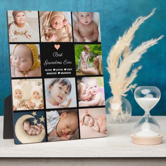 11最高の枚のコラージュおばあちゃん フォトプラーク (側面)