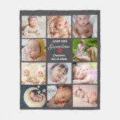 11最高の枚のコラージュおばあちゃん フリースブランケット (正面)