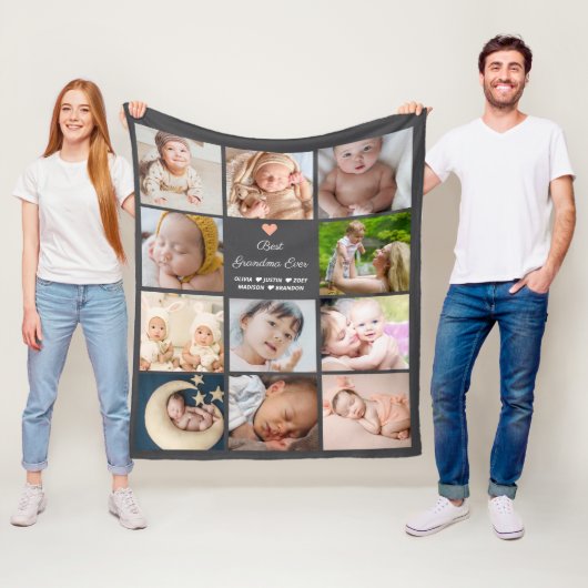 11最高の枚のコラージュおばあちゃん フリースブランケット (インサイチュ)