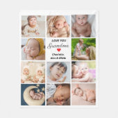 11最高の枚のコラージュおばあちゃん フリースブランケット (正面)