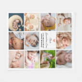 11最高の枚のコラージュおばあちゃん フリースブランケット (正面(横))