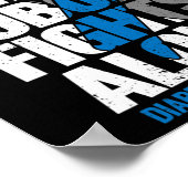 11月には衣服ブルーT1D T2D糖尿病糖尿病 ポスター (角)