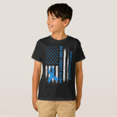 11月には衣服ブルーT1D T2D糖尿病糖尿病 Tシャツ (正面フル)