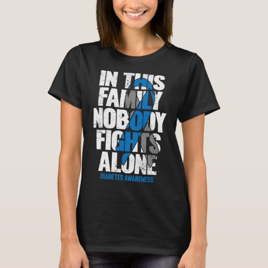 11月には衣服ブルーT1D T2D糖尿病糖尿病 Tシャツ (正面)