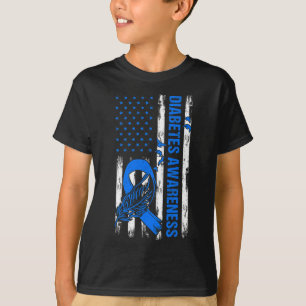 11月にブルーを着よう アメリカ国旗 糖尿病啓発 Tシャツ