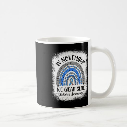 11月にレインボー私たち衣服ブルー糖尿病淡色 コーヒーマグカップ (右)