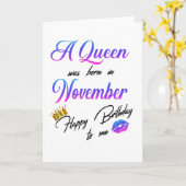 11月に女王が生まれ私にハッピーバースデーした カード (黄色い花)