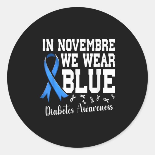 11月に我々の衣服ブルー糖尿病認識度ブルーR ラウンドシール (正面)