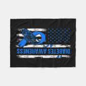 11月に我々衣服ブルーアメリカ国旗の糖尿病粟生音 フリースブランケット (正面(横))