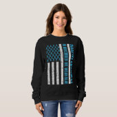 11月に我々衣服ブルー糖尿病認識度国旗M スウェットシャツ (正面フル)