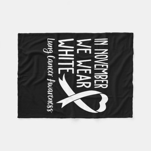 11月に我々衣服白肺がん認識度1 フリースブランケット (正面(横))