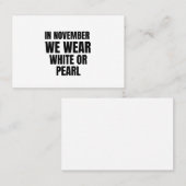 11月に白色または真珠衣服の肺がんを発見 名刺 (正面/裏面)