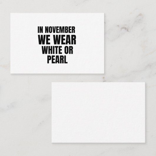 11月に白色または真珠衣服の肺がんを発見 名刺 (正面/裏面)