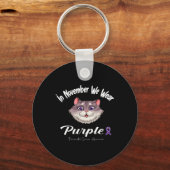 11月に私たちは衣服パープル膵臓がんa キーホルダー (正面)