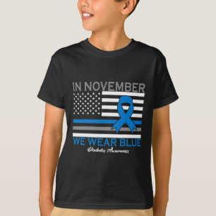 11月に私たちは衣服ブルーT1d T2d糖尿病糖尿病 Tシャツ