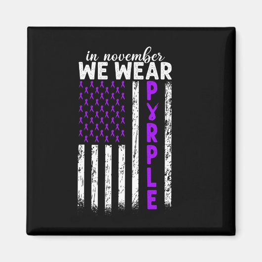 11月に私たちは衣服紫の膵臓がん米国F マグネット (正面)