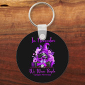 11月に私たち衣服パープル格言リボンてんかんA キーホルダー (正面)