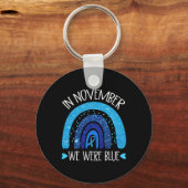 11月に私たち衣服ブルーレインボー糖尿病アワレ キーホルダー (正面)