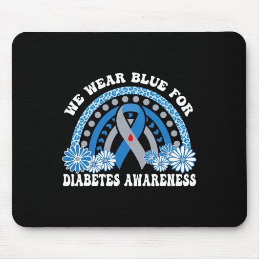11月に私たち衣服ブルーレインボー糖尿病アワレ マウスパッド (正面)