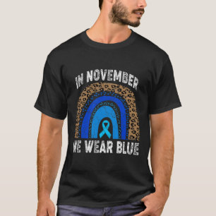 11月に私たち衣服ブルーレオパード虹色糖尿病 Tシャツ