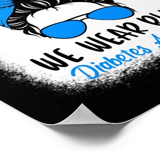 11月に私たち衣服ブルー糖尿病認識度おもしろい私 ポスター (角)