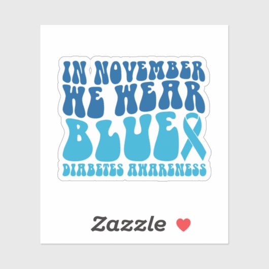 11月に私たち衣服ブルー糖尿病認識度 シール (シート)