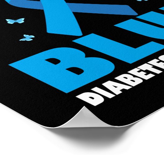 11月に私たち衣服ブルー糖尿病認識度T1D ポスター (角)