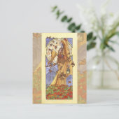 11月のアールヌーボー誕生石シリーズの女性 ポストカード (スタンド正面)