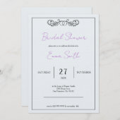 「11月のエレガンス」カスタマイズ可能ブライダルシャワー 招待状 (正面/裏面)