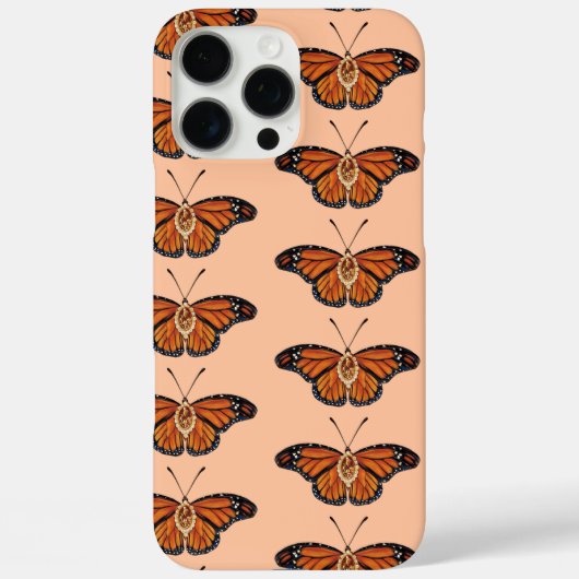 11月のシトリン・モナークバタフライパターン デザイン Case-Mate iPhoneケース (裏面)