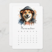 11月のスタンドアロンカレンダー犬スプラッシュアート メニュー (正面/裏面)