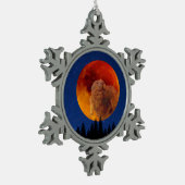 11月のビーバームーン スノーフレークピューターオーナメント (左)