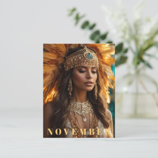 *~* 11月のヘアドレAP53誕生石トパーズ ポストカード (スタンド正面)