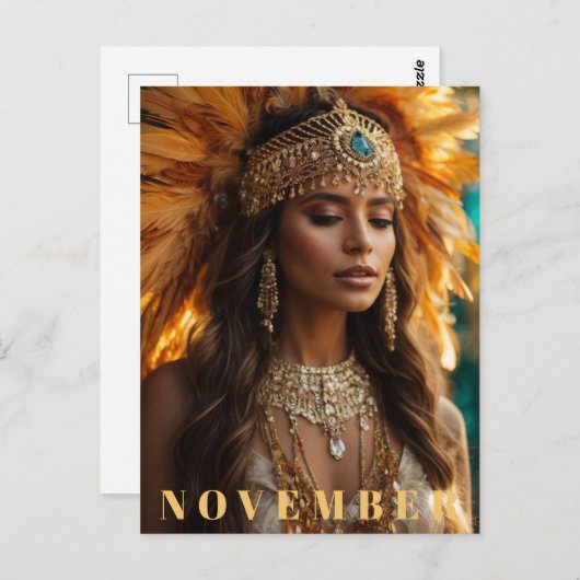 *~* 11月のヘアドレAP53誕生石トパーズ ポストカード (正面/裏面)