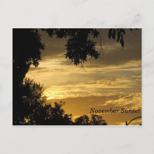 11月の夕焼けポストカード ポストカード (正面)