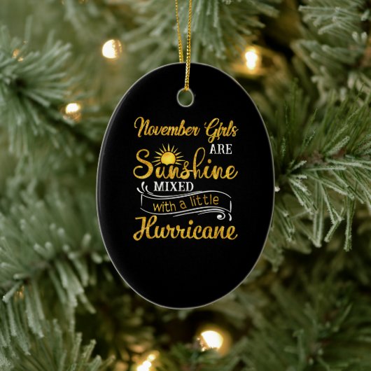 11月の女の子は日照混合の小さなハリケーン セラミックオーナメント (ツリー)