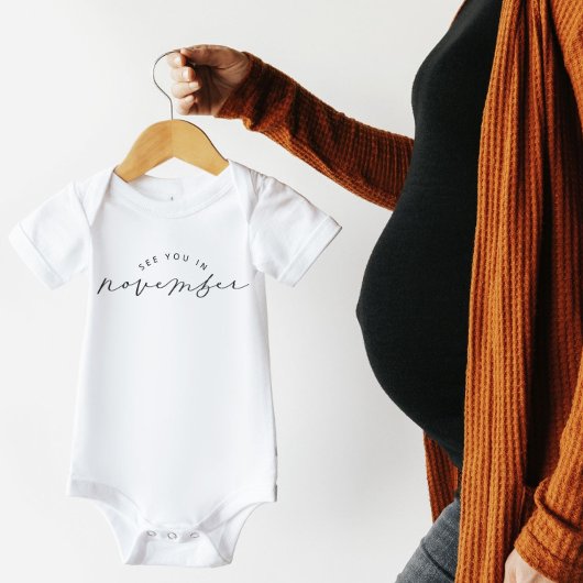 11月の妊娠の発表であなたに会う ベビーボディスーツ