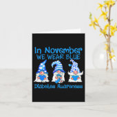 11月の子供たち衣服ブルー格言T1d糖尿病 カード (黄色い花)