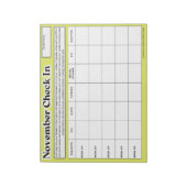 11月の学生チェックインの週次成績 ノートパッド (回転)