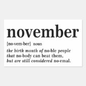 11月の定義 長方形シール (正面)