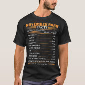 11月の容器のTシャツ1枚あたりの生まれる事実のサービング Tシャツ (正面)