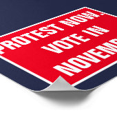 11月の政治に反対する投票で抗議 ポスター (角)