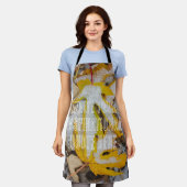 11月の森：雪離れの下に黄色い エプロン (着用した状態)